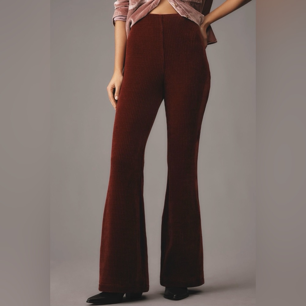 By Anthropologie Chenille Flared Trousers